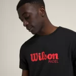 Wilson Graphic Tee Men's Padel T-Shirt - Black - Red Image 1