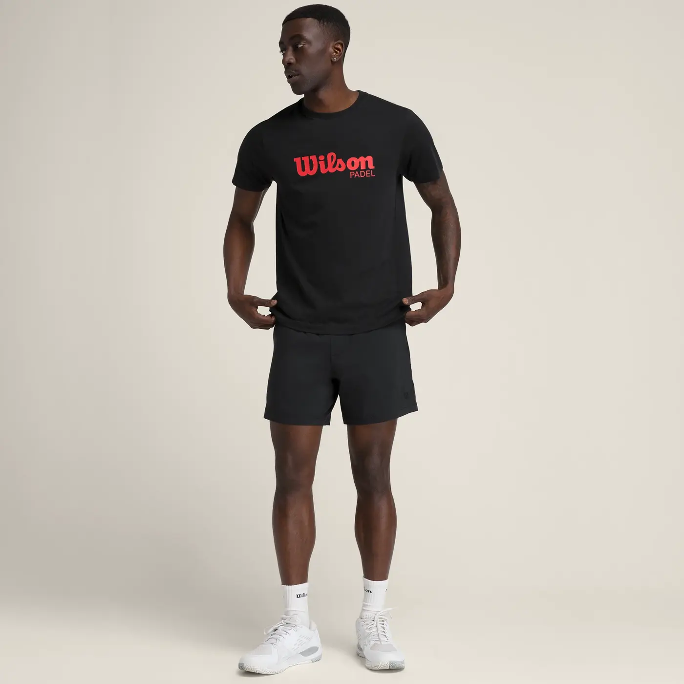 Wilson Graphic Tee Men's Padel T-Shirt - Black - Red Image 4