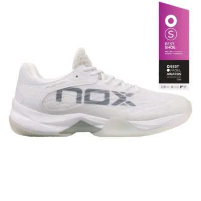 NOX AT10 LUX 2025 Padel Shoes White Grey 01