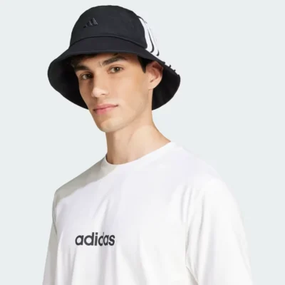 ADIDAS 3 Stripe Bucket Hat Black 02