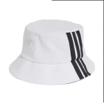ADIDAS 3 Stripe Bucket Hat White 01