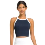 WILSON On The Daily Brami Padel Top Navy Bright White 01