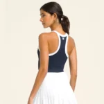 WILSON On The Daily Brami Padel Top Navy Bright White 03