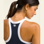 WILSON On The Daily Brami Padel Top Navy Bright White 04