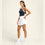WILSON On The Daily Brami Padel Top Navy Bright White 06